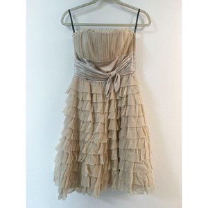 Vintage Betsey Johnson White Ivory Lace Tiered Ruffle Cocktail Dress Size 2 / Sm